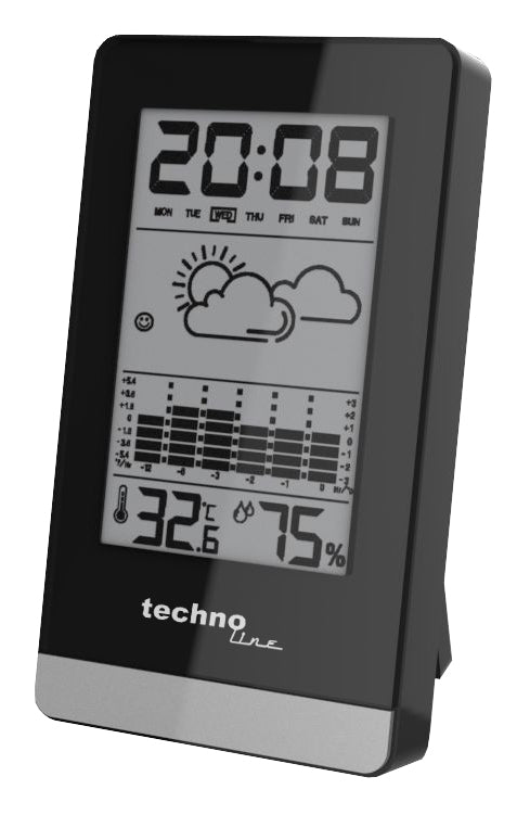 Technoline WS9125 – Wetterstation, Innen, Hygrometer & Thermometer, Display – Schwarz