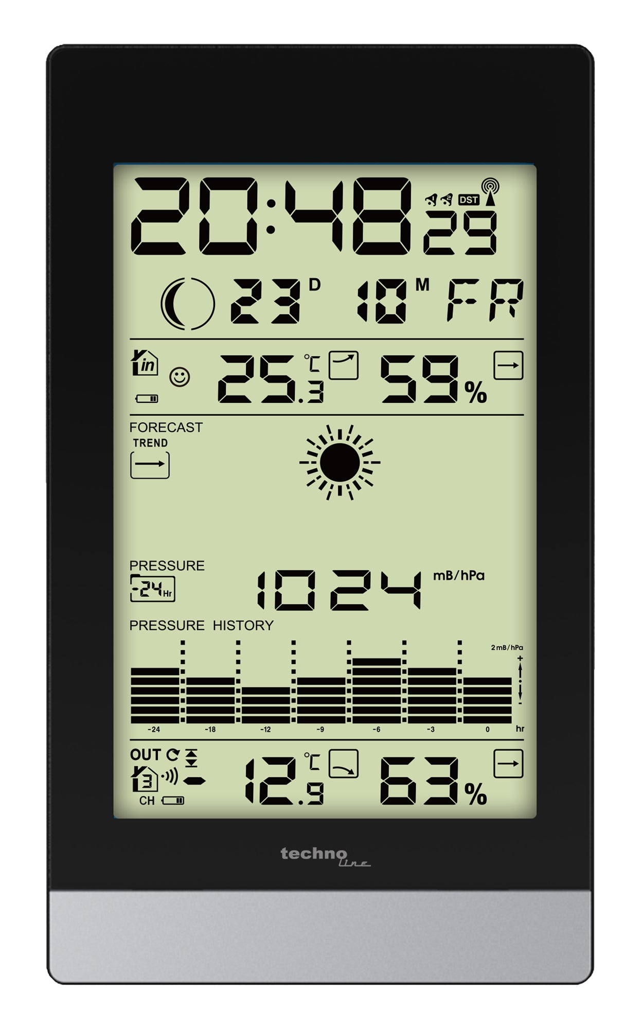 Technoline WS9050 – Wetterstation, innen/aussen, Hygrometer & Barometer, inkl. Aussensensor