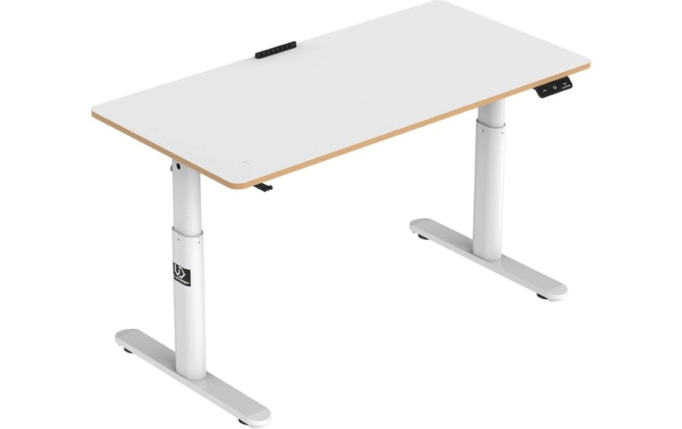 Ultradesk Pulsar Gaming-Tisch – 120 × 60 cm, höhenverstellbar, weiss, Stahl