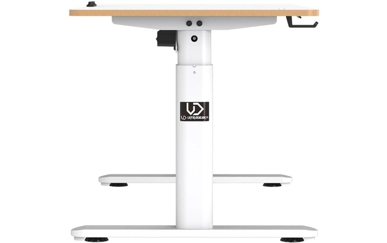 Ultradesk Pulsar Gaming-Tisch – 120 × 60 cm, höhenverstellbar, weiss, Stahl