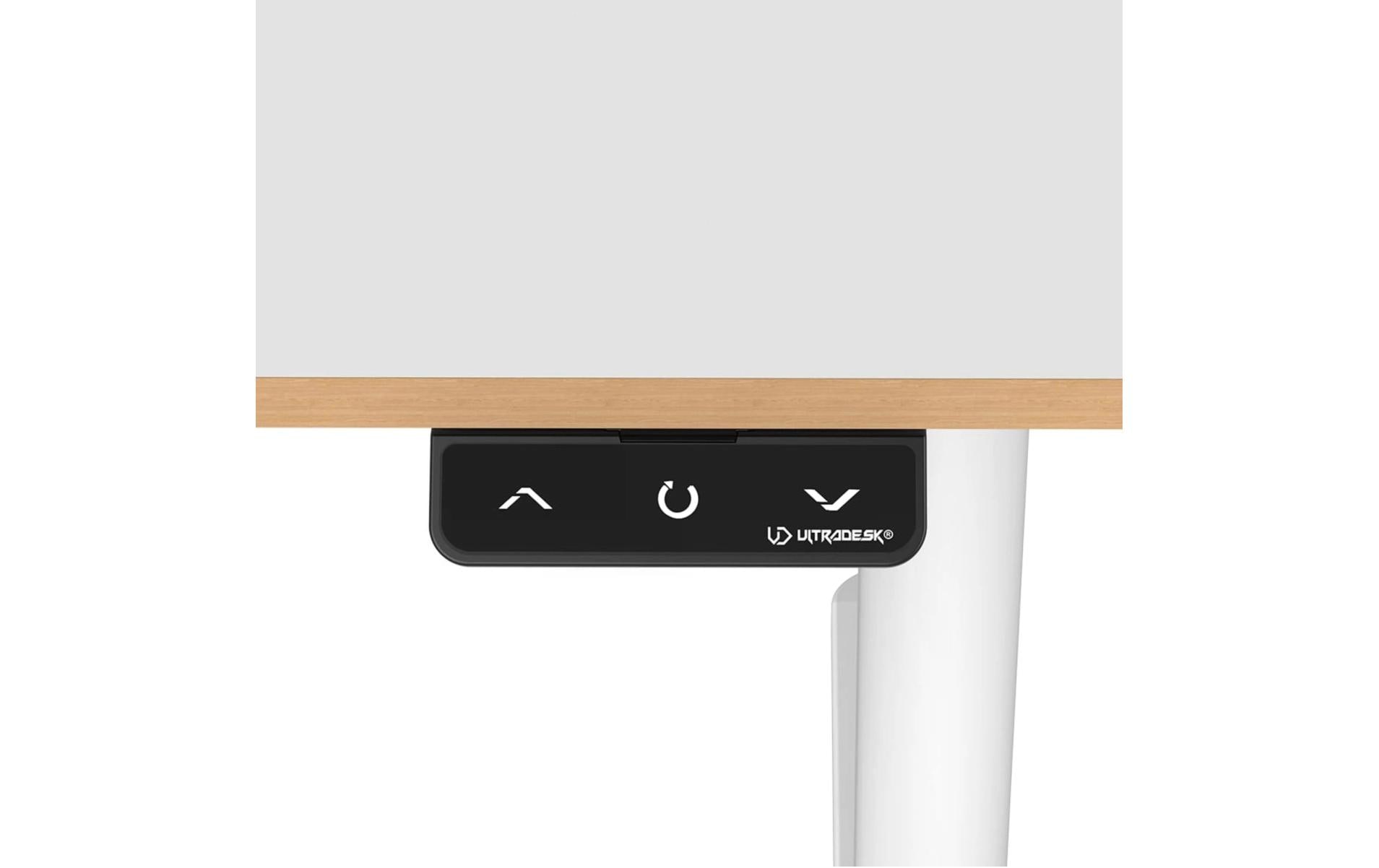 Ultradesk Pulsar Gaming-Tisch – 120 × 60 cm, höhenverstellbar, weiss, Stahl