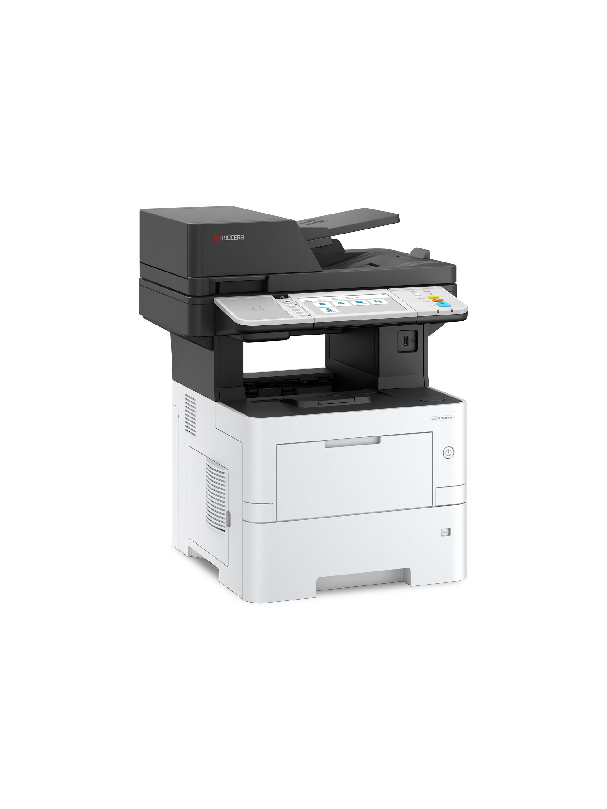 Kyocera ECOSYS MA4500ix – S/W Laser-MFP A4, 3-in-1 – USB/LAN – Duplex, Duplex-ADF, 75 Blatt ADF – 45 ppm S/W
