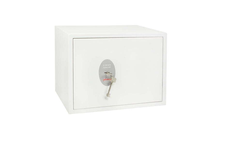 Phoenix Safe Co. Phoenix Tresor FORTRESS II SS1182K – Schlüsselschloss – 25 l – Einbruchschutzklasse S2 – Bodenmontage – Weiss