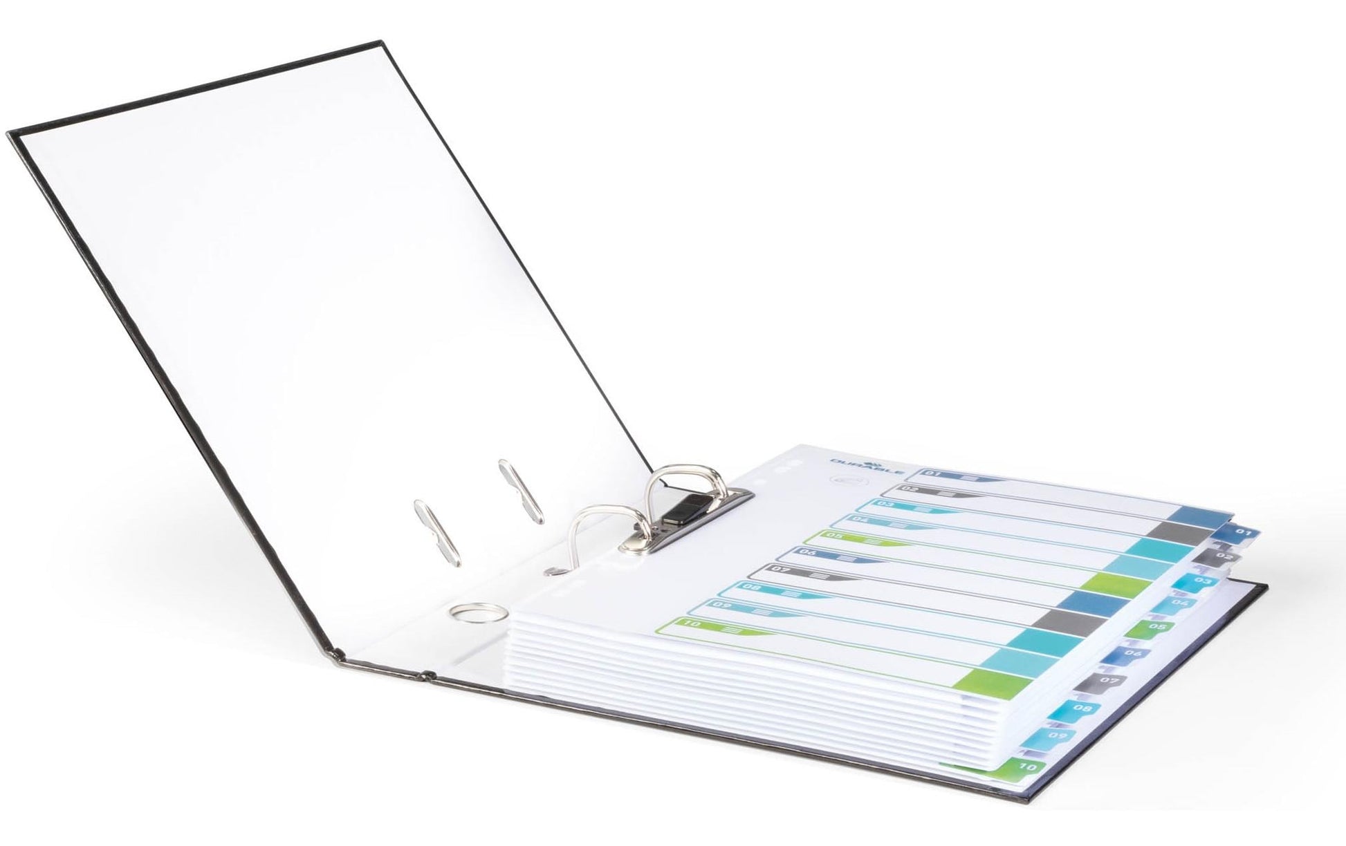 Durable Register A4+ Überbreit Hoch – Nummeriert 1–10, 10 Taben, Mehrfarbiges PP, mit Indexblatt