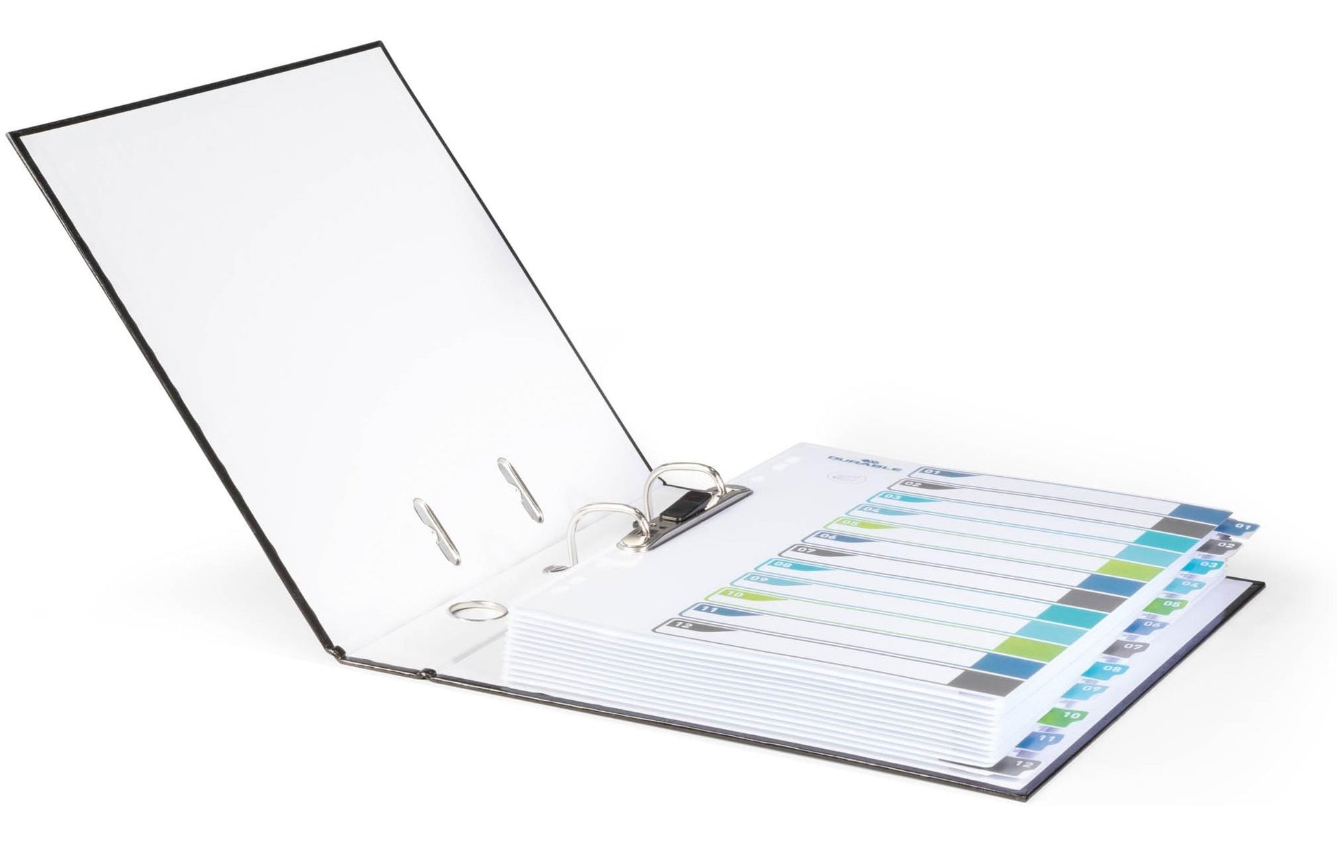 Durable Register A4+ Überbreit – Nummeriert 1–12, 12 Taben, PP, Mehrfarbig, mit Indexblatt, Universallochung