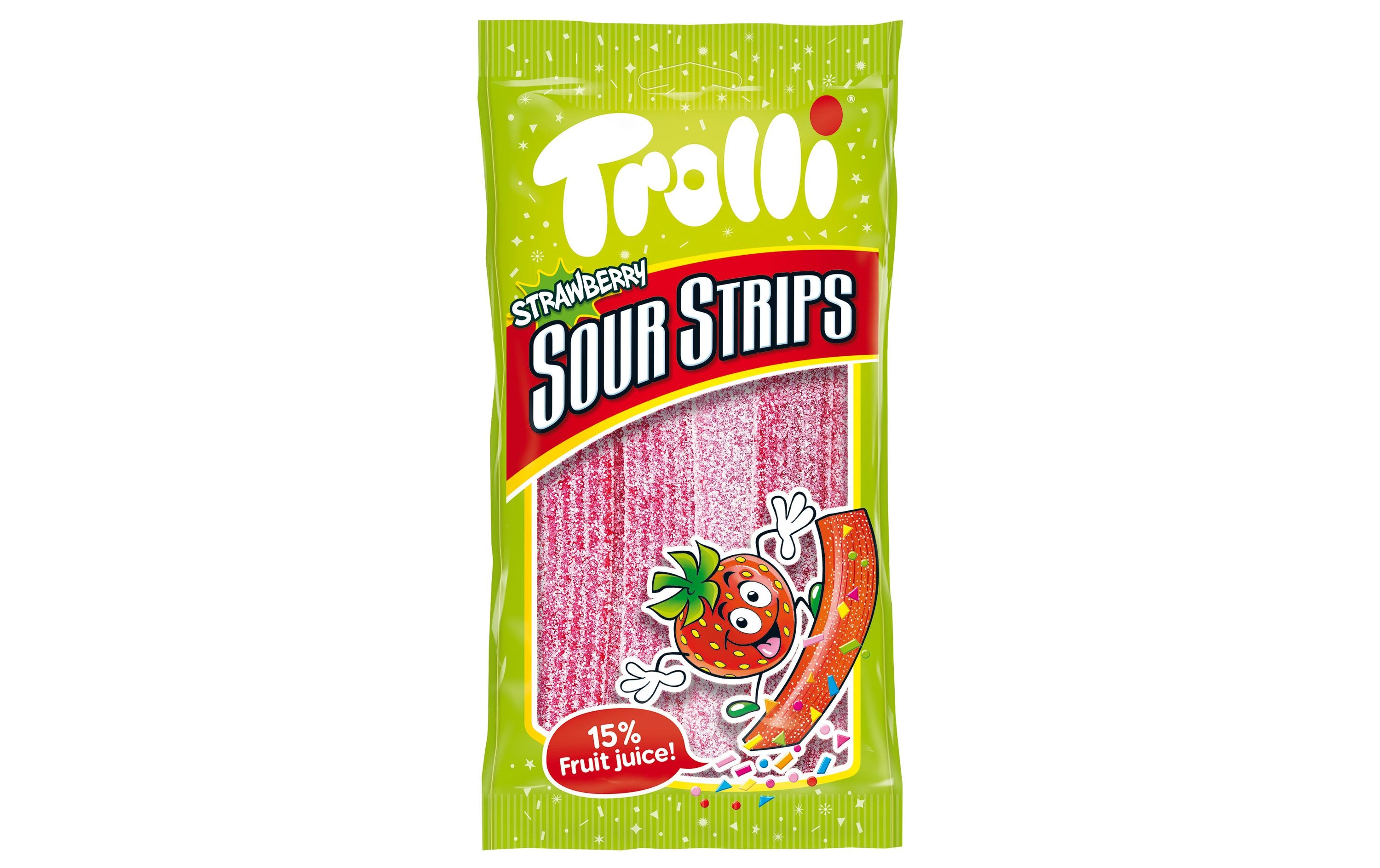 Trolli Gummibonbons – Erdbeere, Sauer – 85 g