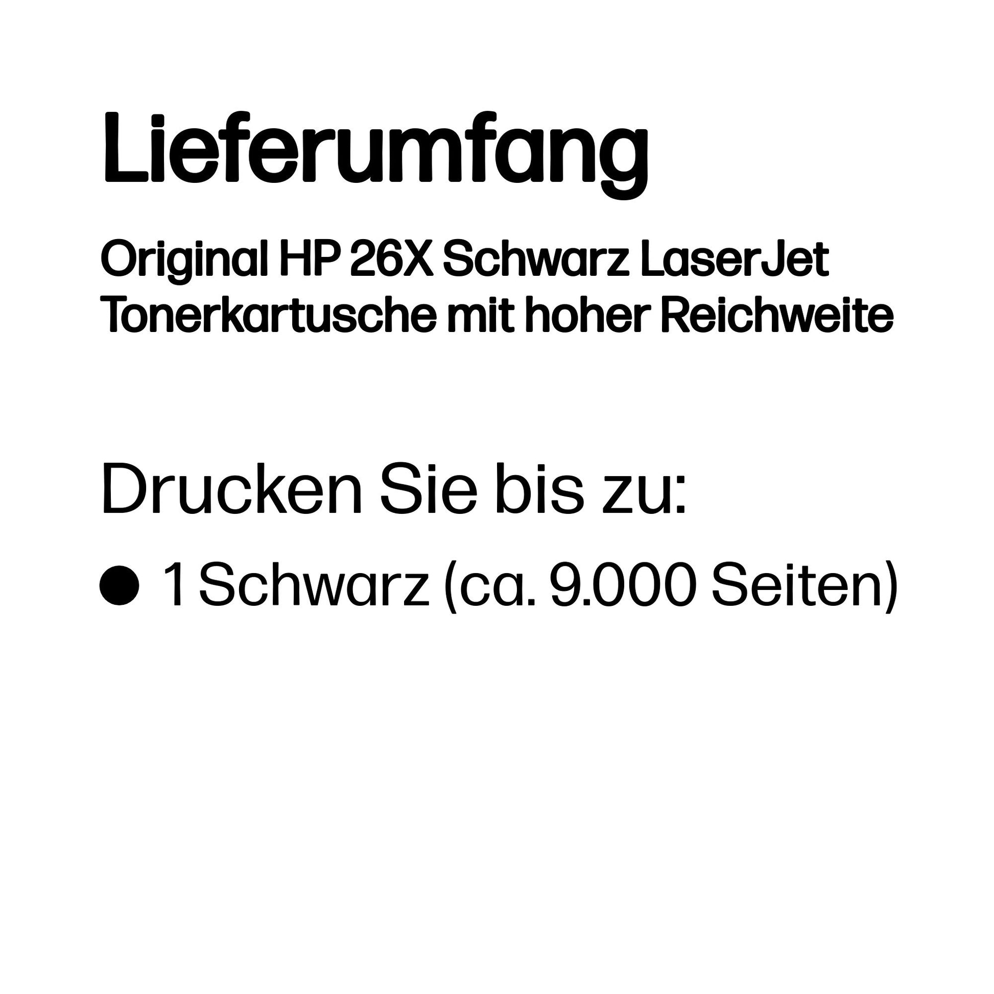 HP Toner 26X – schwarz, 9000 Seiten