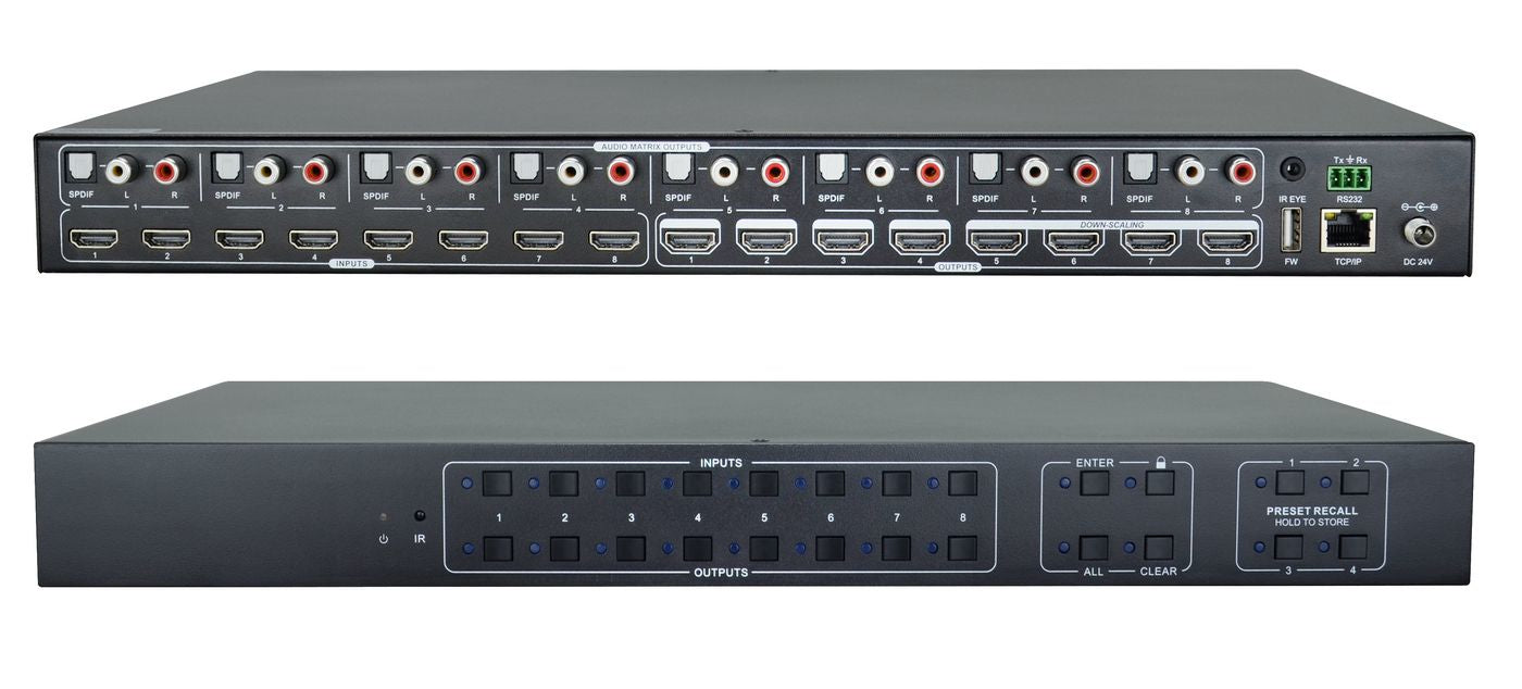 Vivolink HDMI-Matrix, 8×8, HDMI 2.0, GUI/RS-232/TCP/IP