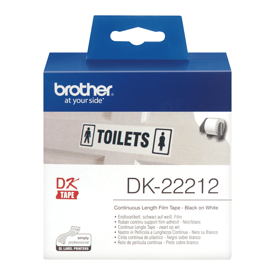 Brother Endlos-Etiketten DK, 62 mm × 15,2 m, weiss, Kunststoff, permanent