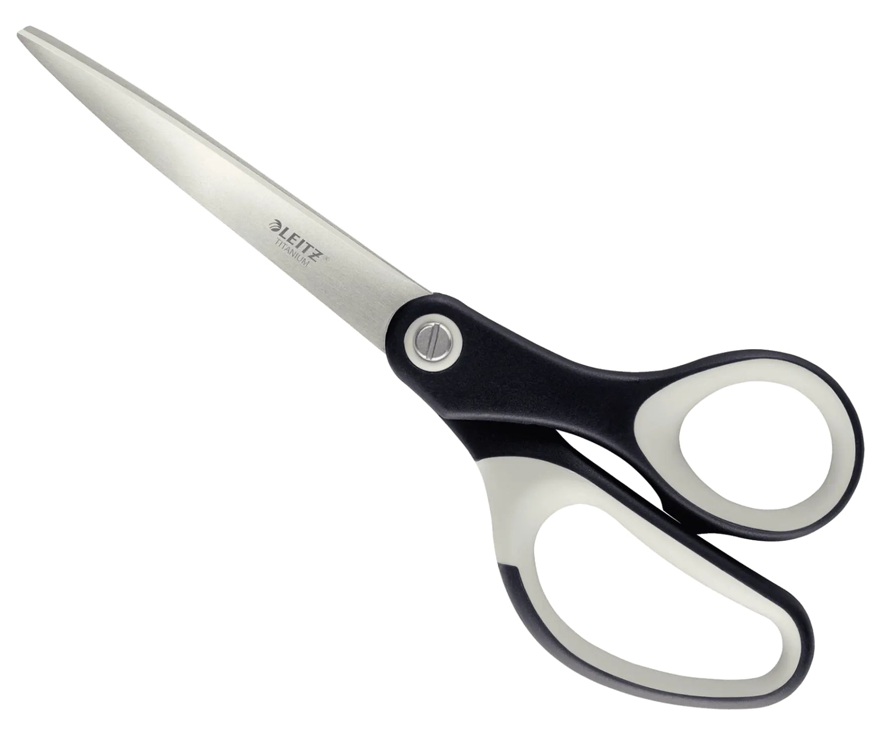 Leitz Schere 20,5 cm, spitz, für Rechts- und Linkshänder – Edelstahl, titanbeschichtet, Softgrip, schwarz