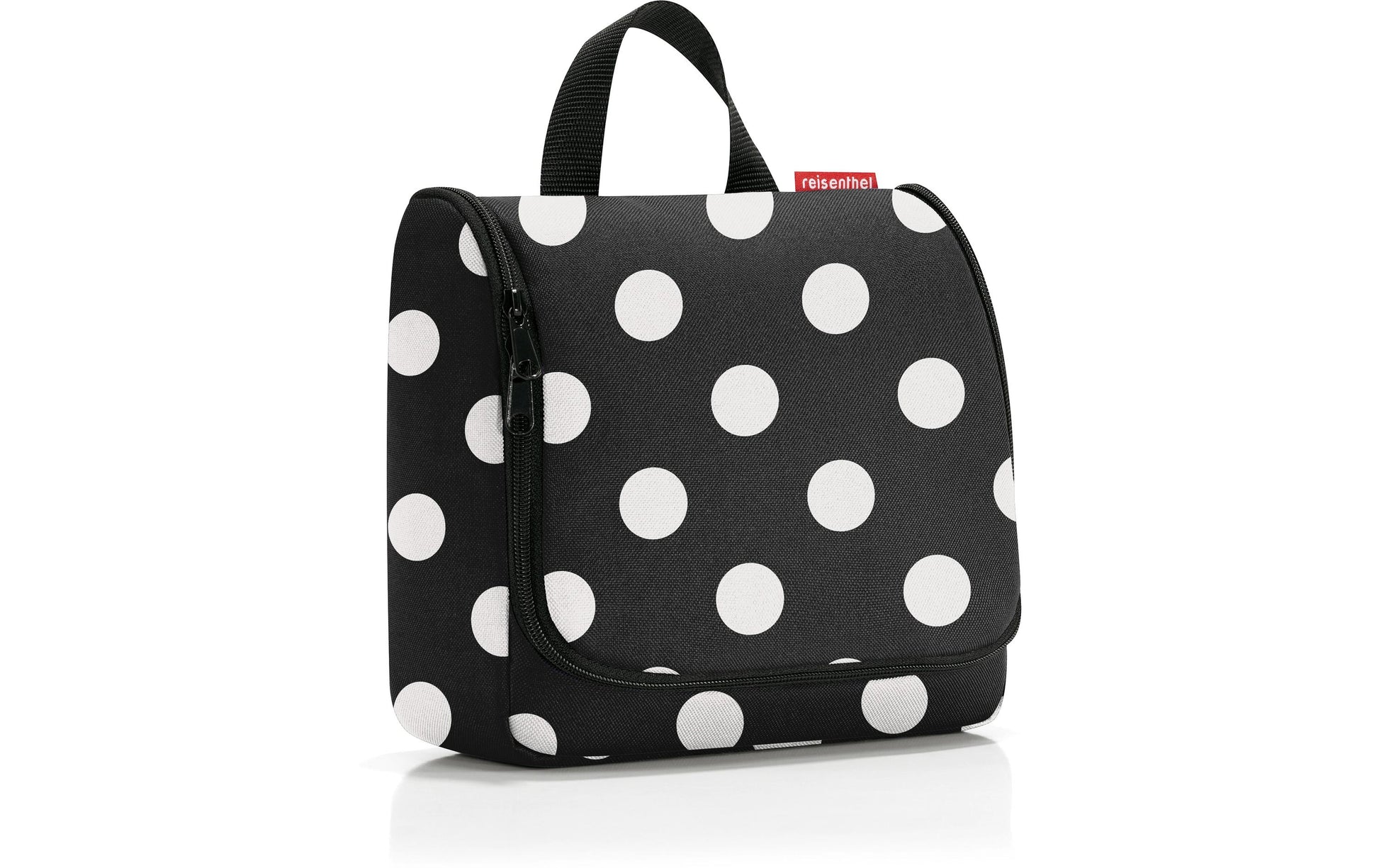 Reisenthel Kosmetiktasche Toiletbag – Wasserabweisend, Reissverschluss, Aufhänger – 3 l – Schwarz/Weiss