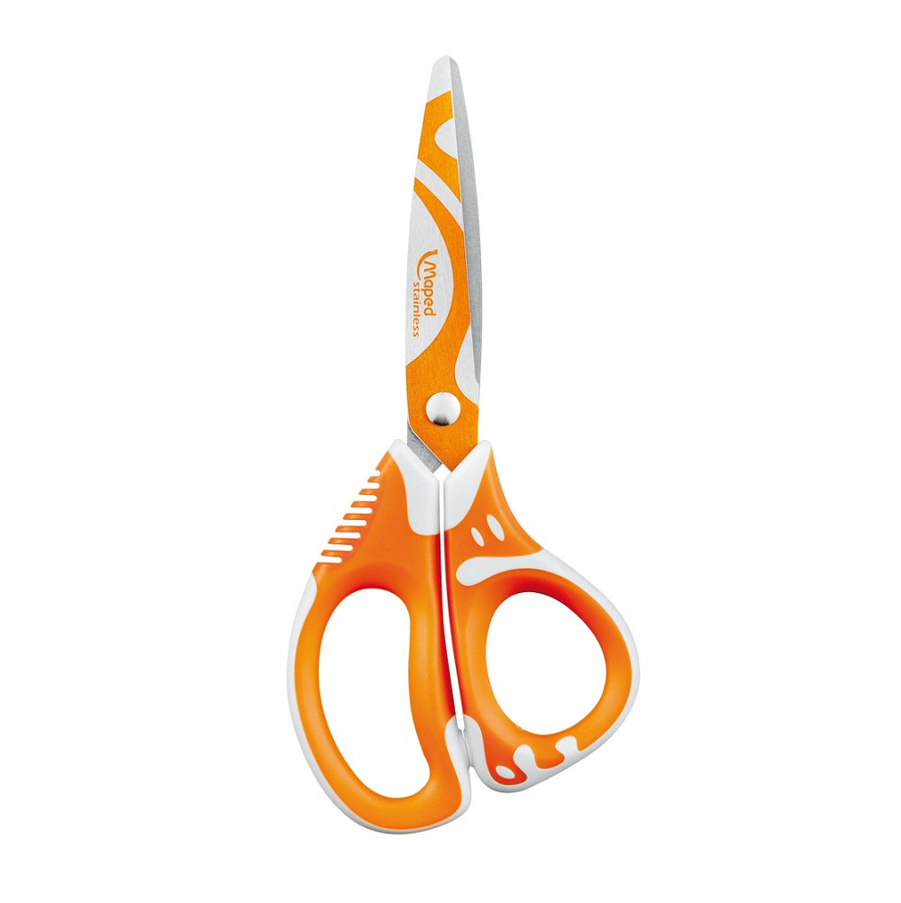 Maped Zenoa Fit Kinderschere, für Rechts- und Linkshänder – Stahl, Softgrip, farbig sortiert, 24 Stk.