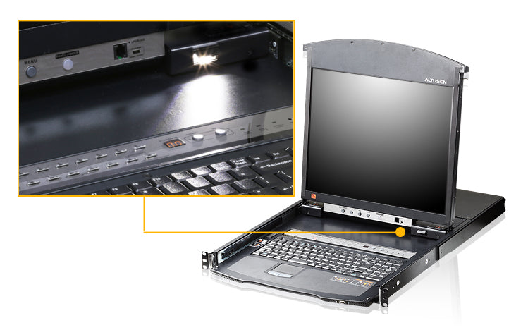 ATEN KL1516AiM – KVM-Switch – 16-Port, 43 cm (17") LCD, 1U, 19" Rack, Schwarz