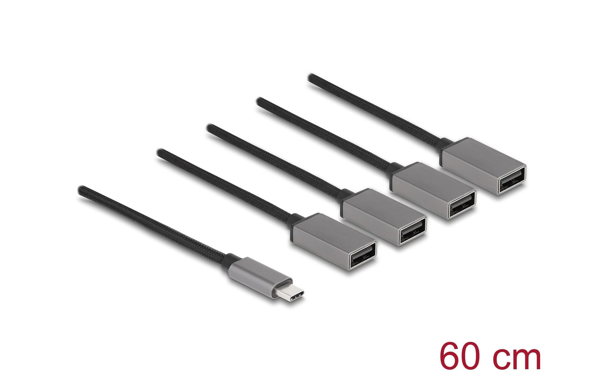 DeLOCK USB-Hub – USB-C, 4× USB-A, für Windows/Mac/ChromeOS