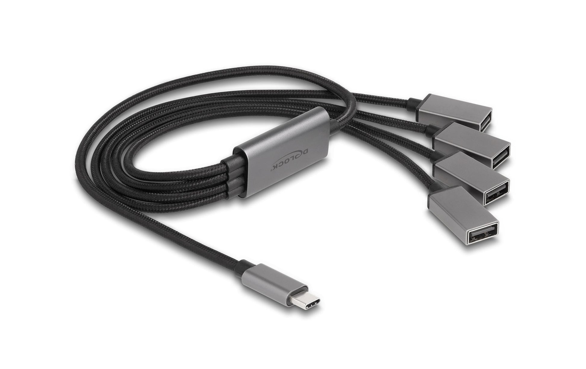 DeLOCK USB-Hub – USB-C, 4× USB-A, für Windows/Mac/ChromeOS