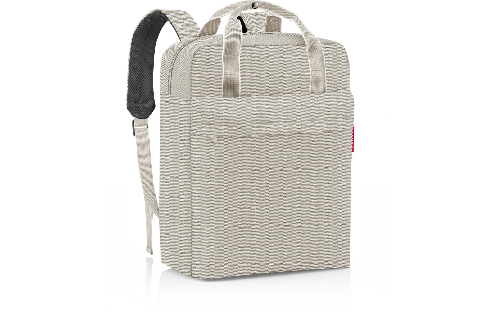 Reisenthel Allday Rucksack M – Lässiger Rucksack – 15 l, Polyester, Hellgrau, Herringbone Sand