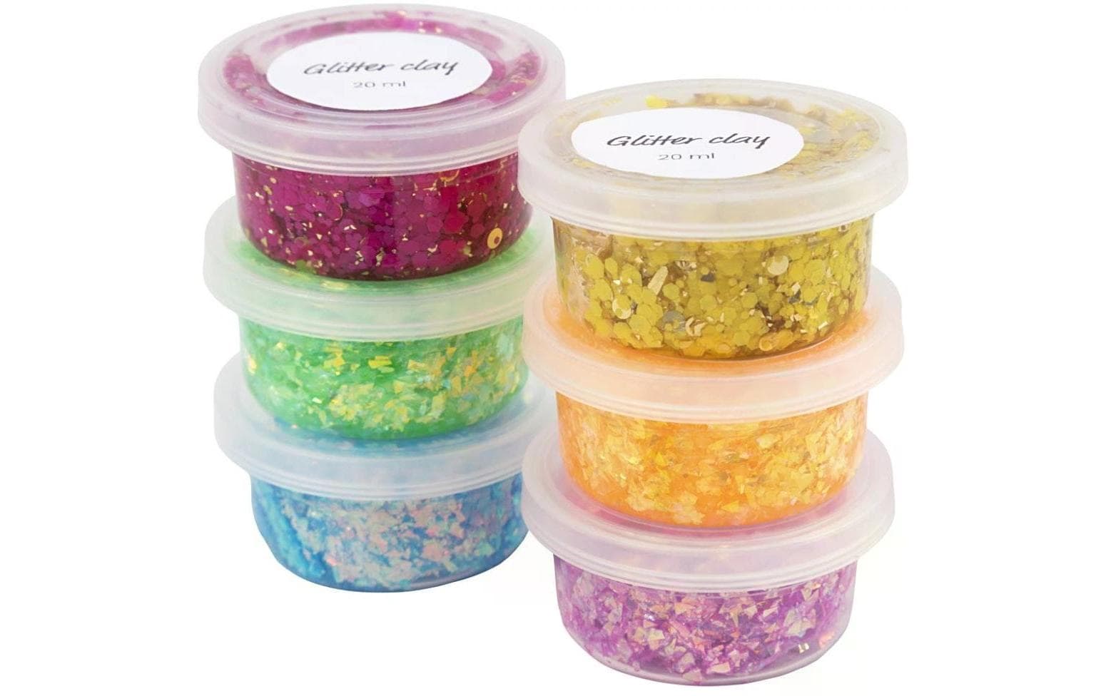 Creativ Company Modelliermasse, Glitzer, Mehrfarbig, 6 Stk.