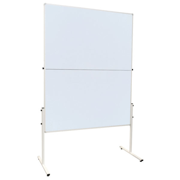 Franken Whiteboard – 120 × 150 cm, lackierter Stahl, magnetisch, Metallrahmen, weiss, mit Ständer