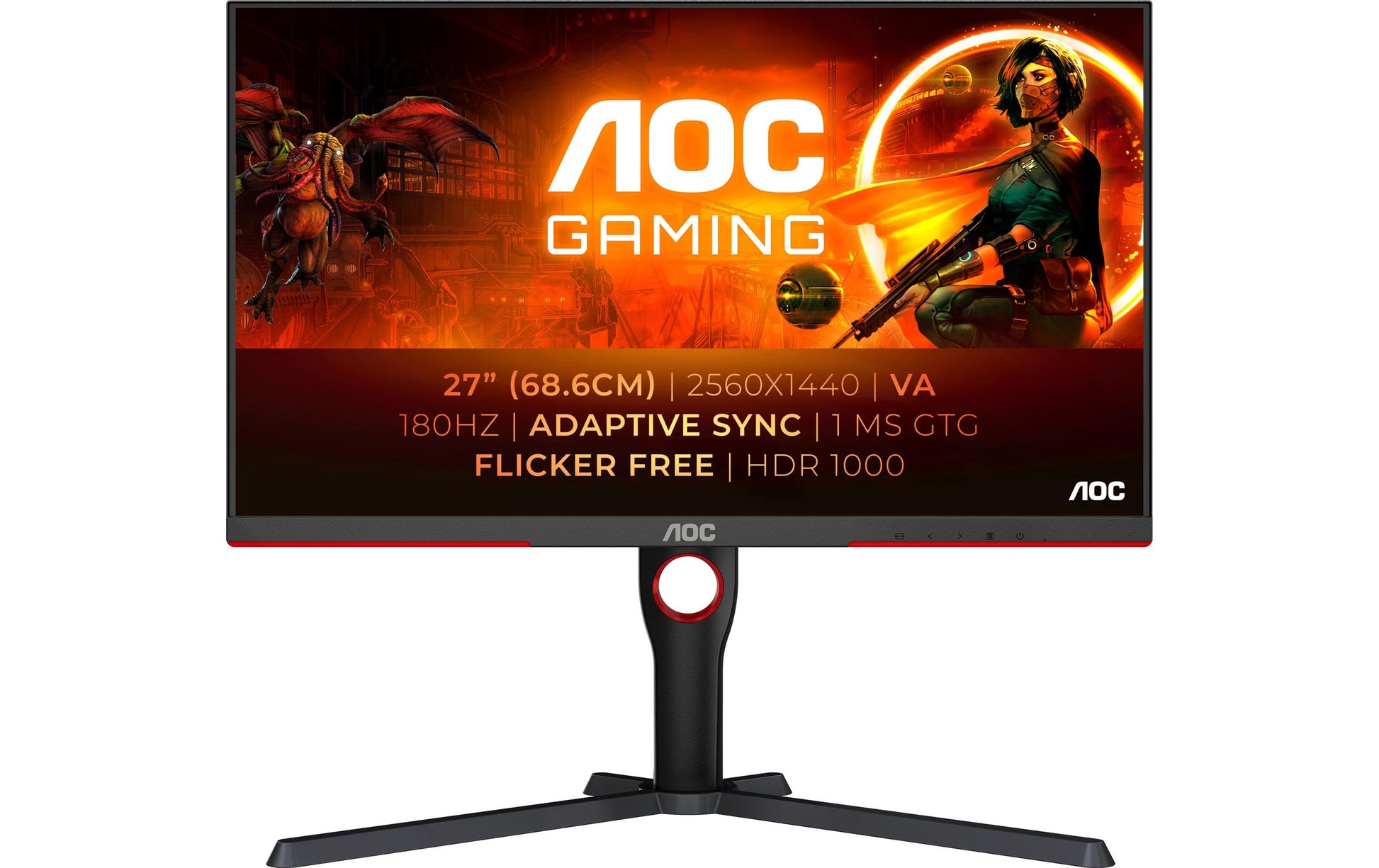 AOC G3 Q27G3XMN/BK – 27", 2560 × 1440 (WQHD), VA, 180 Hz, DisplayHDR 1000