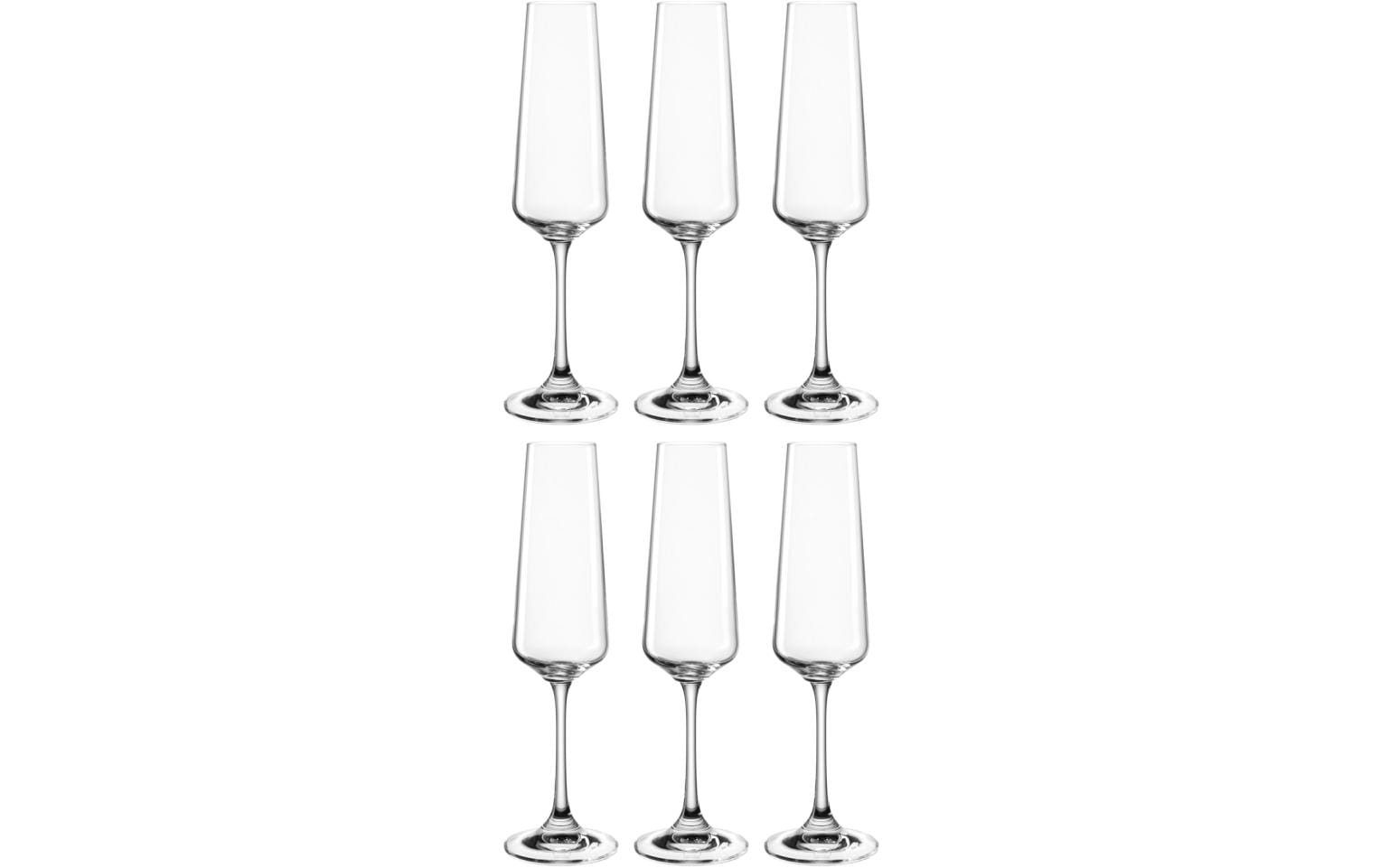 LEONARDO Paladino Sektglas – 0,22 l, Kristallglas, transparent, spülmaschinenfest, bruchfest, 6 Stück