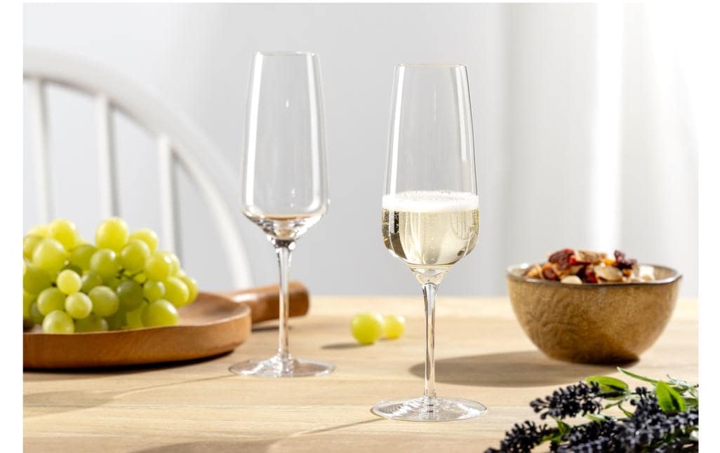 LEONARDO Sektglas – 0,24 l, Kristallglas, Transparent, Spülmaschinenfest, 6 Stück