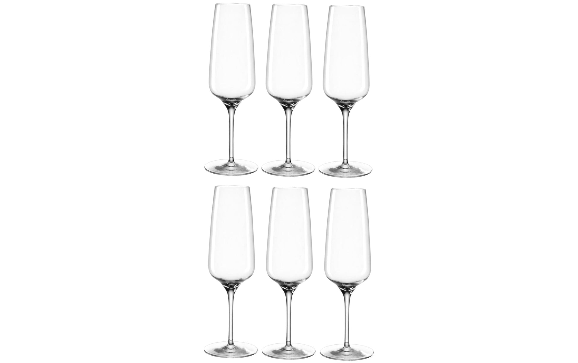 LEONARDO Sektglas – 0,24 l, Kristallglas, Transparent, Spülmaschinenfest, 6 Stück
