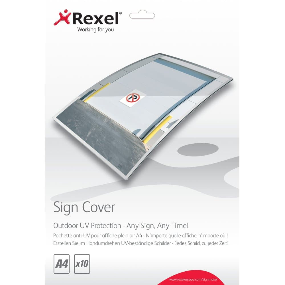 Rexel Schilderfolie Sign Cover A4, glänzend – für Rexel SignMaker, outdoor, 10 Stk.