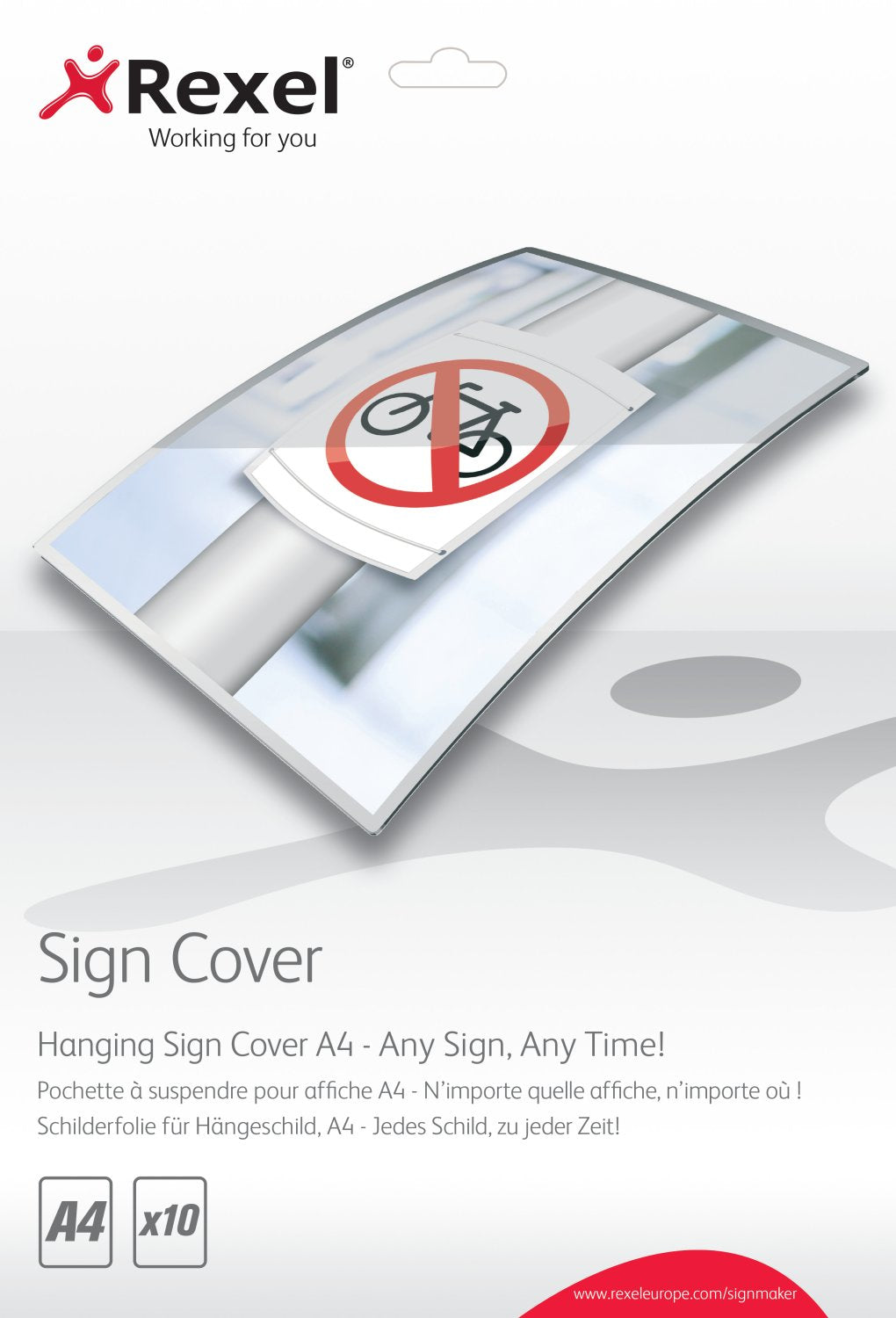 Rexel Schilderfolie Sign Cover A4, glänzend – für Rexel SignMaker, vorgelocht, 10 Stk.