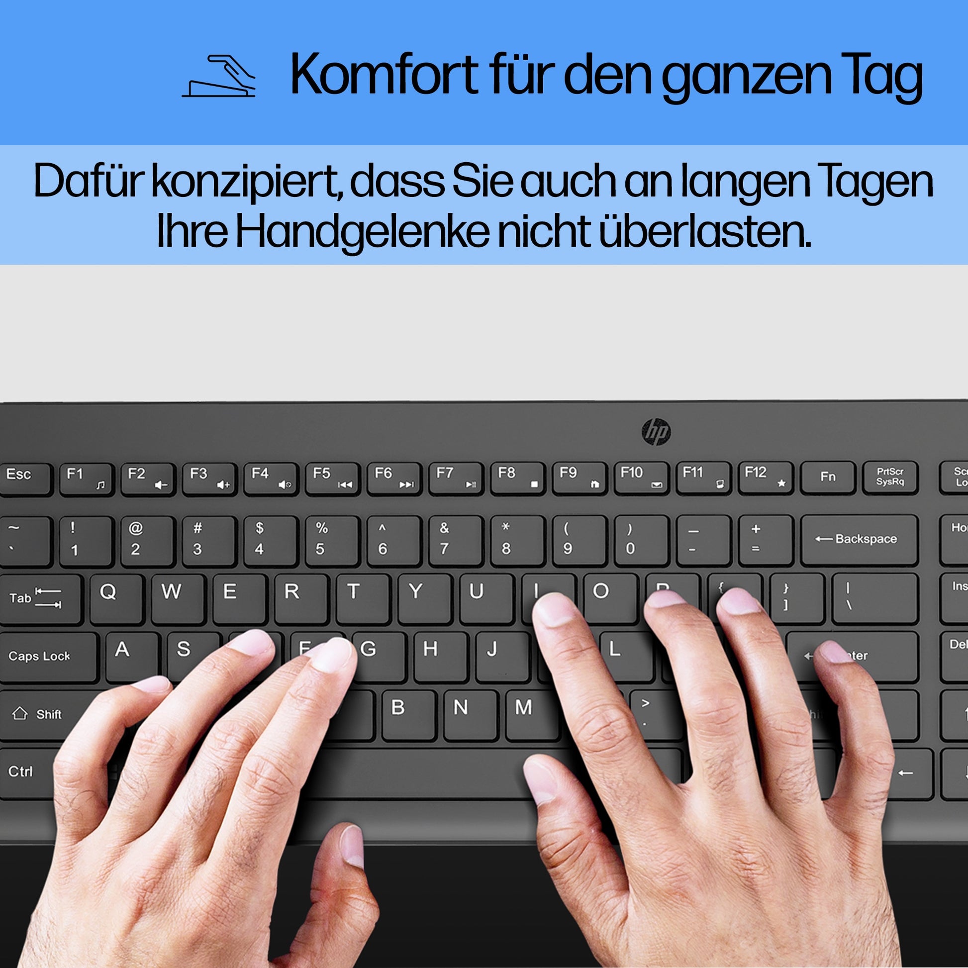 HP 150 – Tastatur – 100% – mechanisch – kabelgebunden, USB‑A – QWERTY (US‑INT) – Schwarz