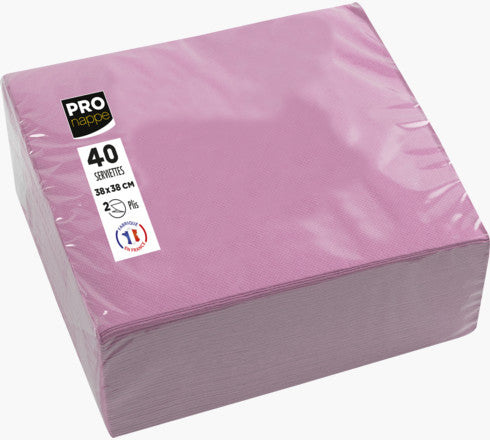 PRONAPPE Servietten rosa – 38 × 38 cm, 2-lagig – 40 Stück