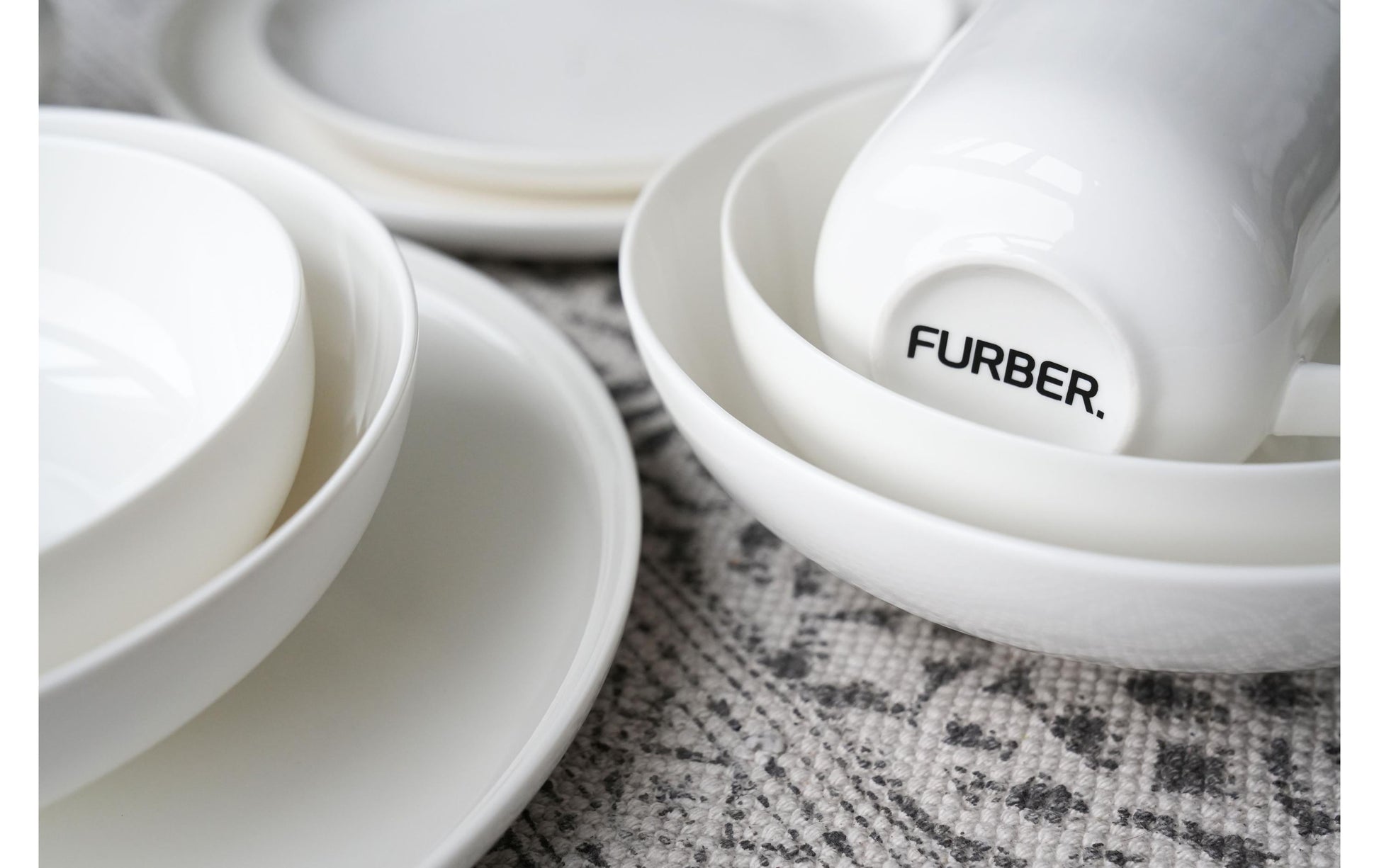 Furber. Kaffeetasse – 6er Set, 400 ml, Ø 9 cm, Knochenporzellan, Weiss, spülmaschinenfest, mikrowellengeeignet