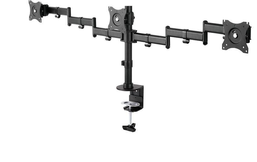 Neomounts NM-D135D3BLACK – Monitorarm, Dreifach, Tischklemme, bis 27", VESA 75 × 75/100 × 100 mm, 8 kg