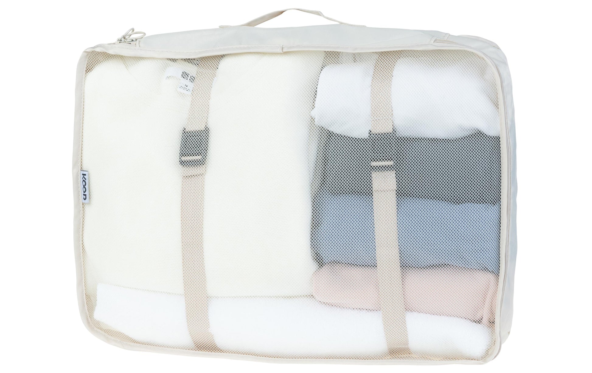 KOOR Packhilfen-Set – mit Reissverschluss, Tragegriff – 40×12×30 cm, 14 l – beige, Polyester – 2 Stk.
