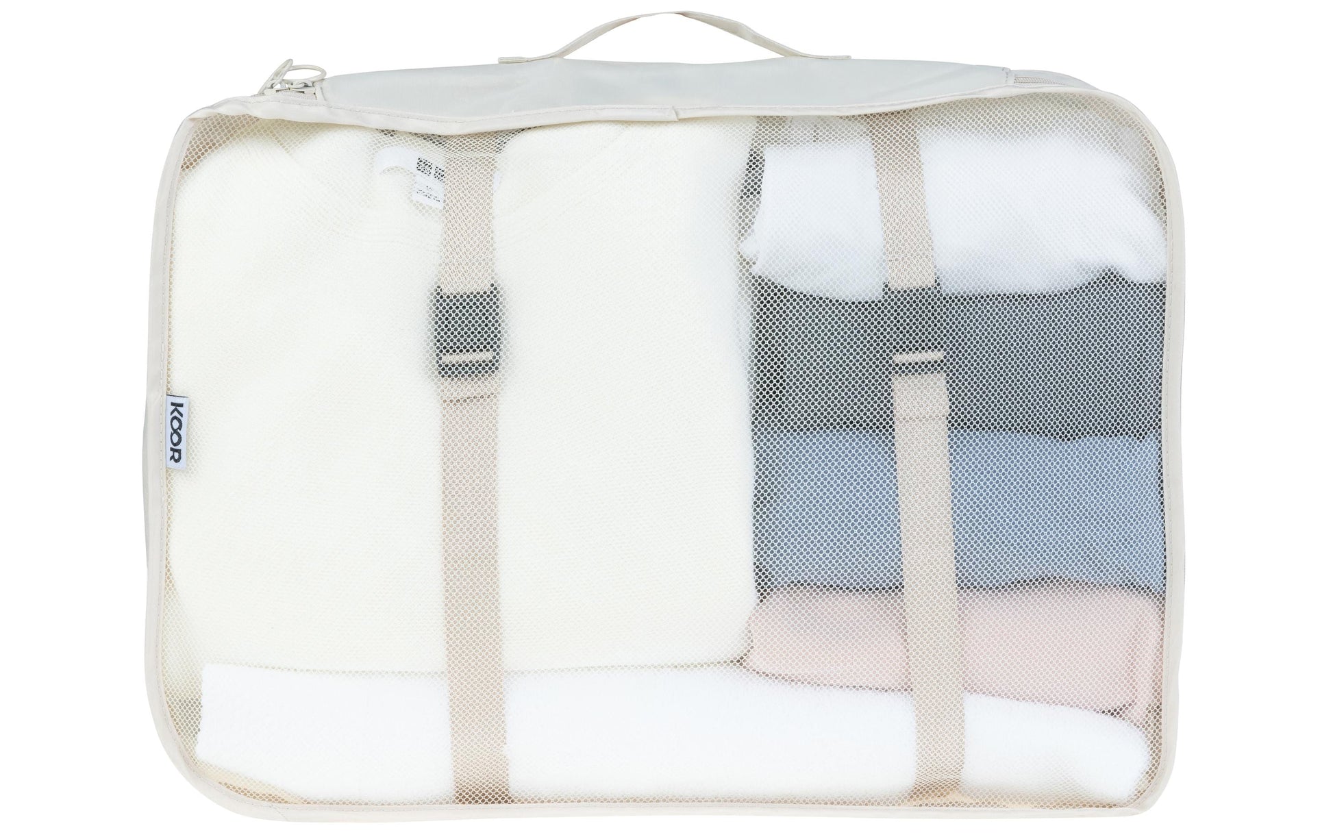 KOOR Packhilfen-Set – mit Reissverschluss, Tragegriff – 40×12×30 cm, 14 l – beige, Polyester – 2 Stk.