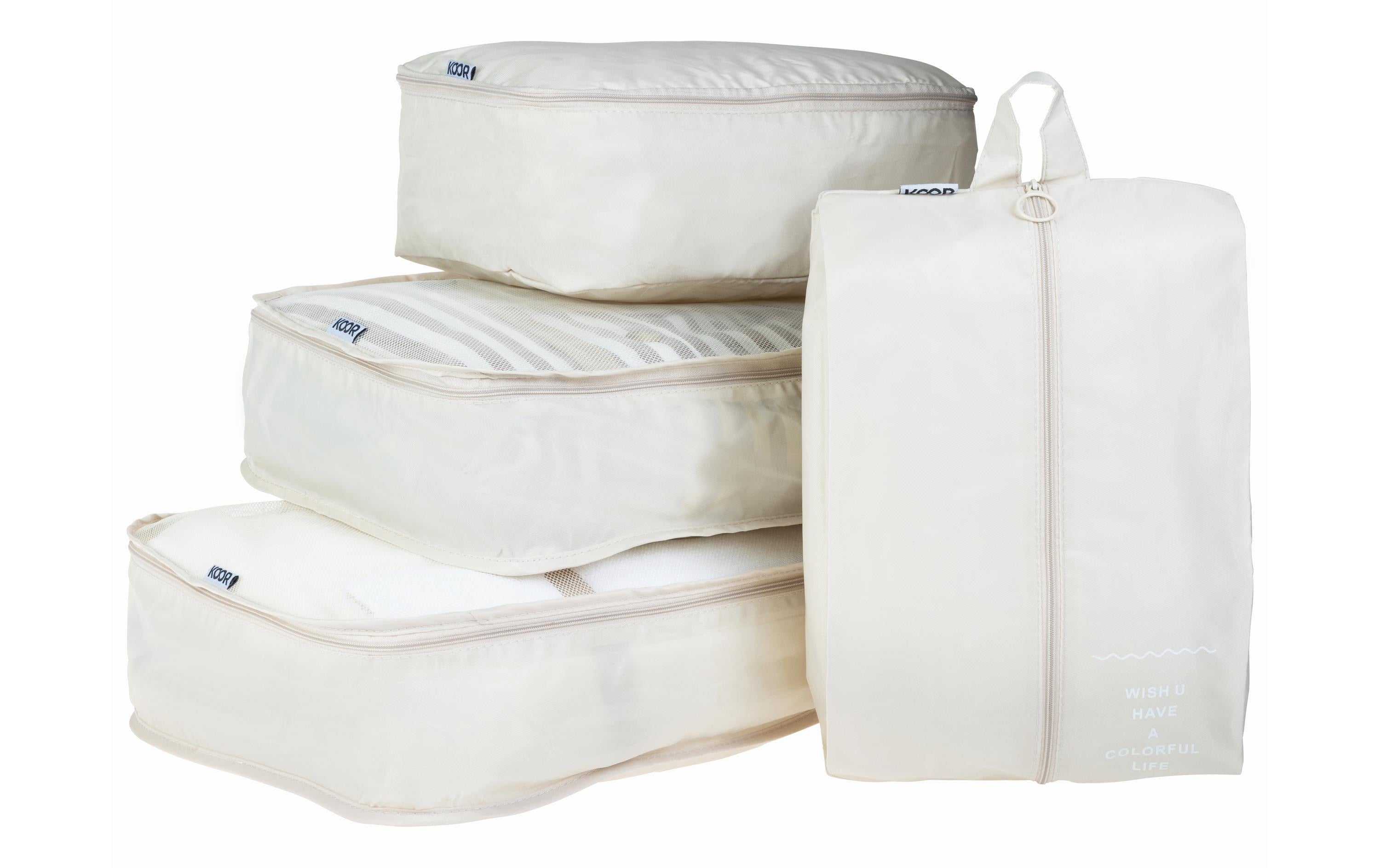 Koor Packhilfen-Set Reesa – 37 l – 40×30×12, 33×28×12, 28×20×12, 42×28×14 cm – beige
