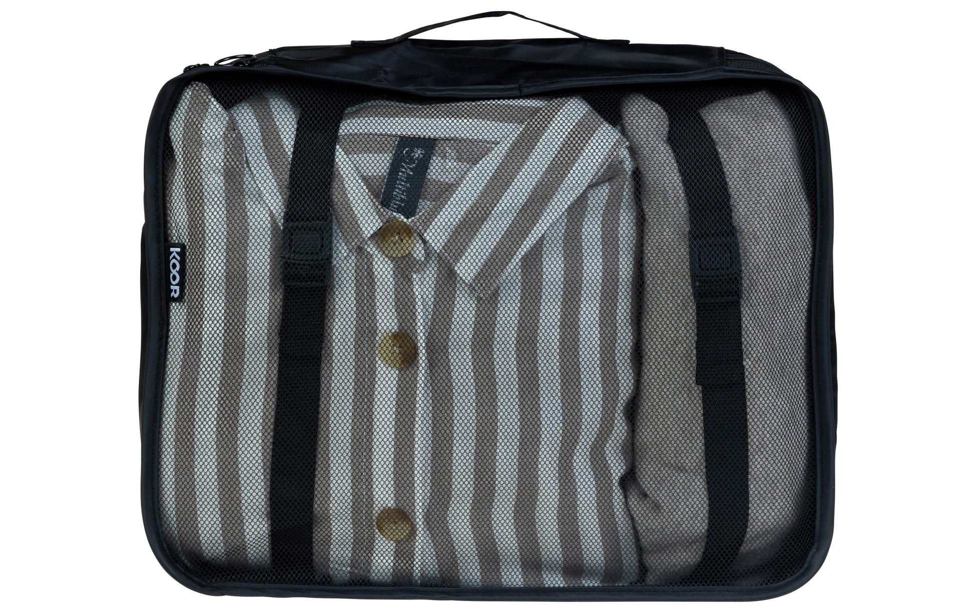 KOOR Packhilfen-Set Reesa L – mit Reissverschluss, Tragegriff – 10 l – Schwarz, Polyester – 2-teilig