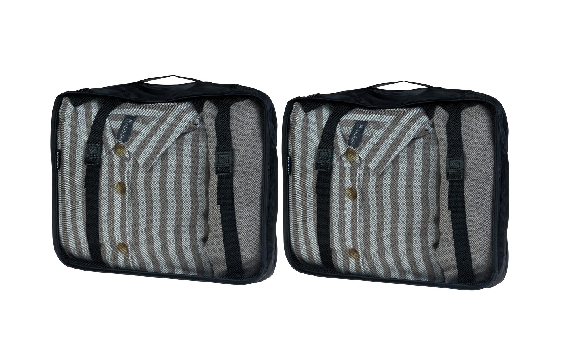 KOOR Packhilfen-Set Reesa L – mit Reissverschluss, Tragegriff – 10 l – Schwarz, Polyester – 2-teilig
