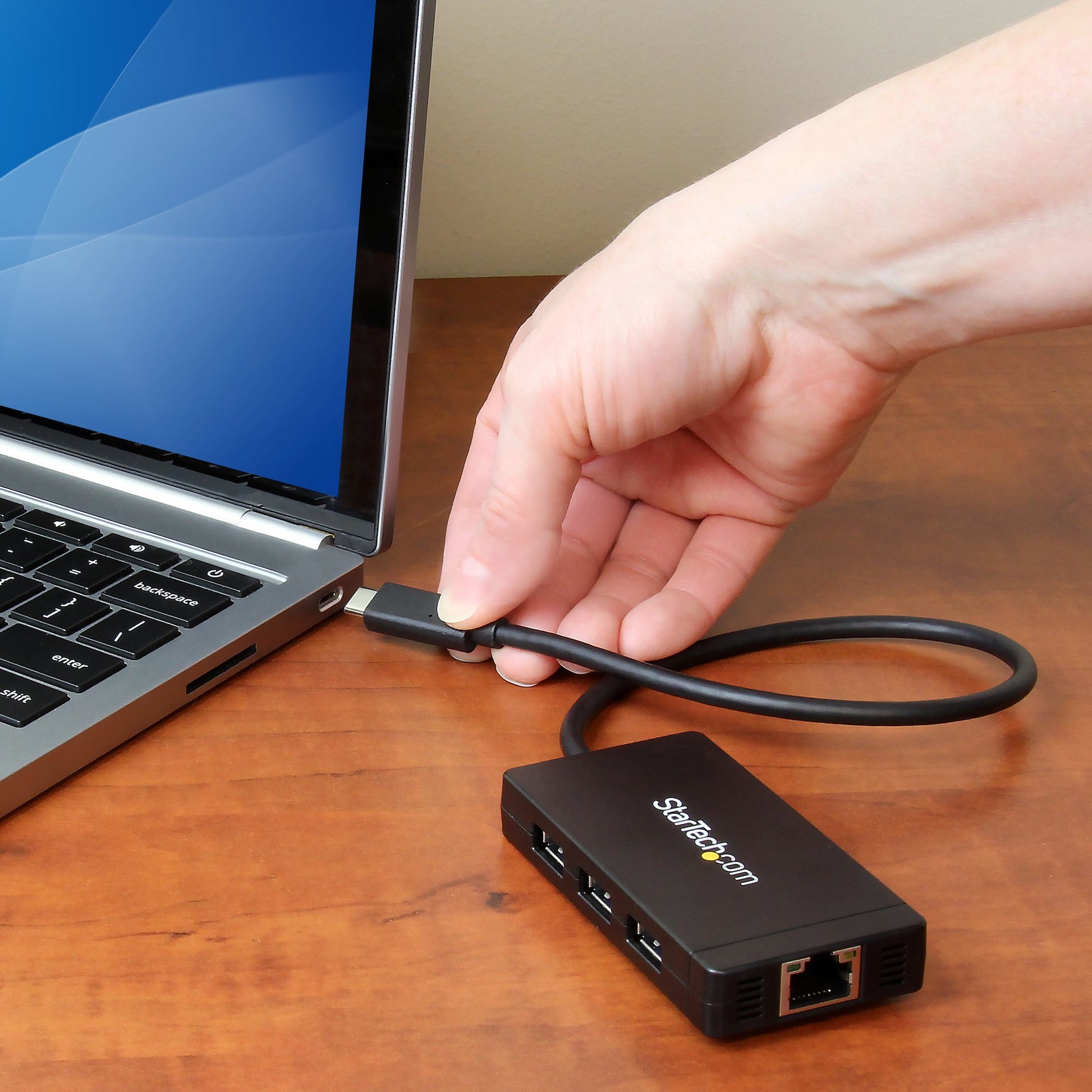 StarTech.com USB-Hub – USB-C, 3× USB-A, GbE, für Windows/Mac/ChromeOS
