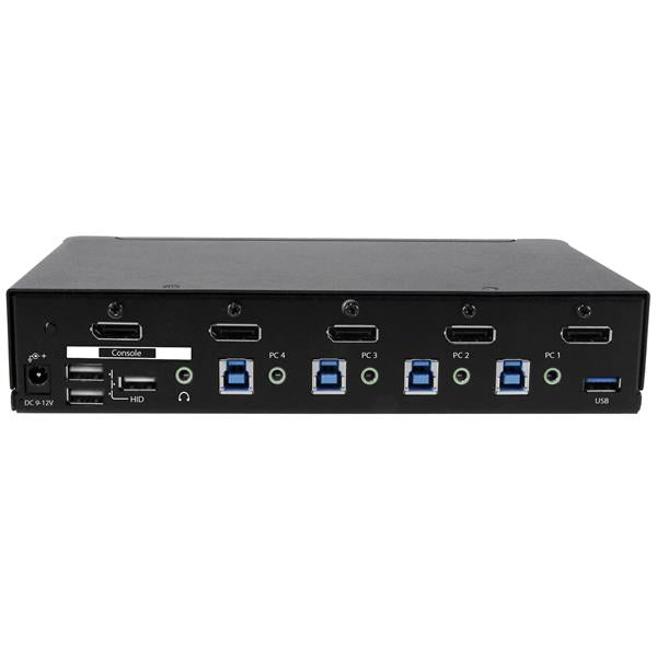 StarTech.com 4-Port DP KVM-Switch – 4K/30 Hz, USB 3.0-Hub, Audio, Rack-Einbau