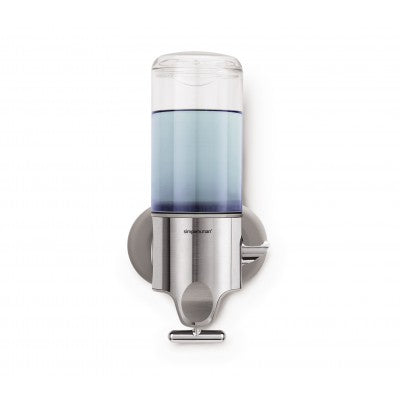 simplehuman BT1034 Manueller Seifenspender – Wandmontage – 444 ml, Silber, Edelstahl