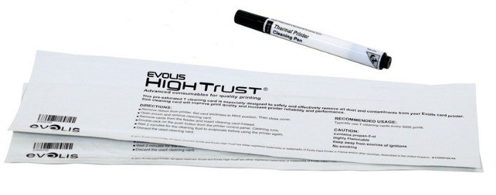 Evolis Wartungs-Kit, 2 Reinigungskarten, 1 Stift – für Badgy 200, ACL008