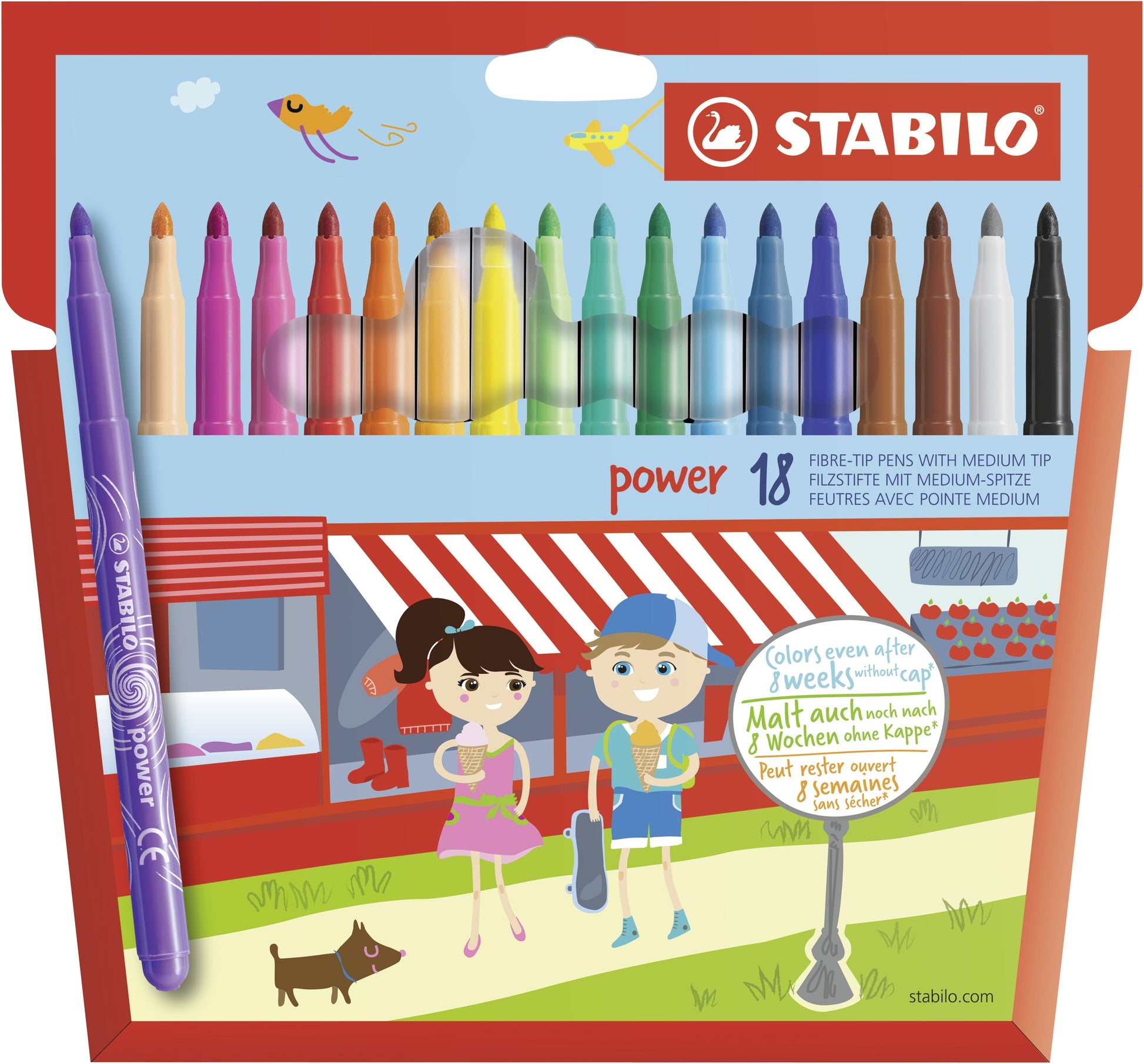 STABILO Filzstifte, Strichbreite 2 mm, 18 Farben