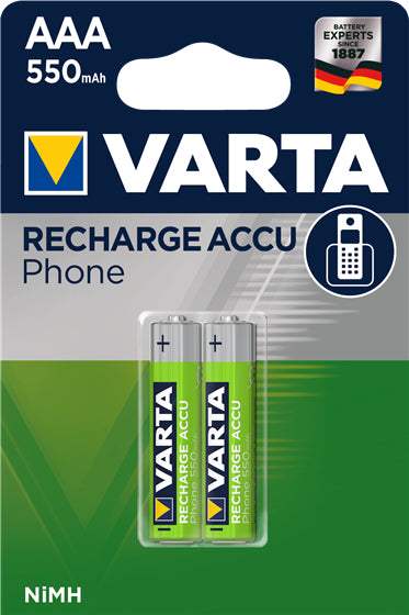 Varta AAA Akkus – NiMH, 550 mAh, 1,2 V – 2 Stk.