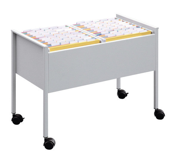 Durable Economy Hängemappenwagen – für 100 Hängemappen A4, mit Rollen, 760 × 592 × 425 mm, Silber