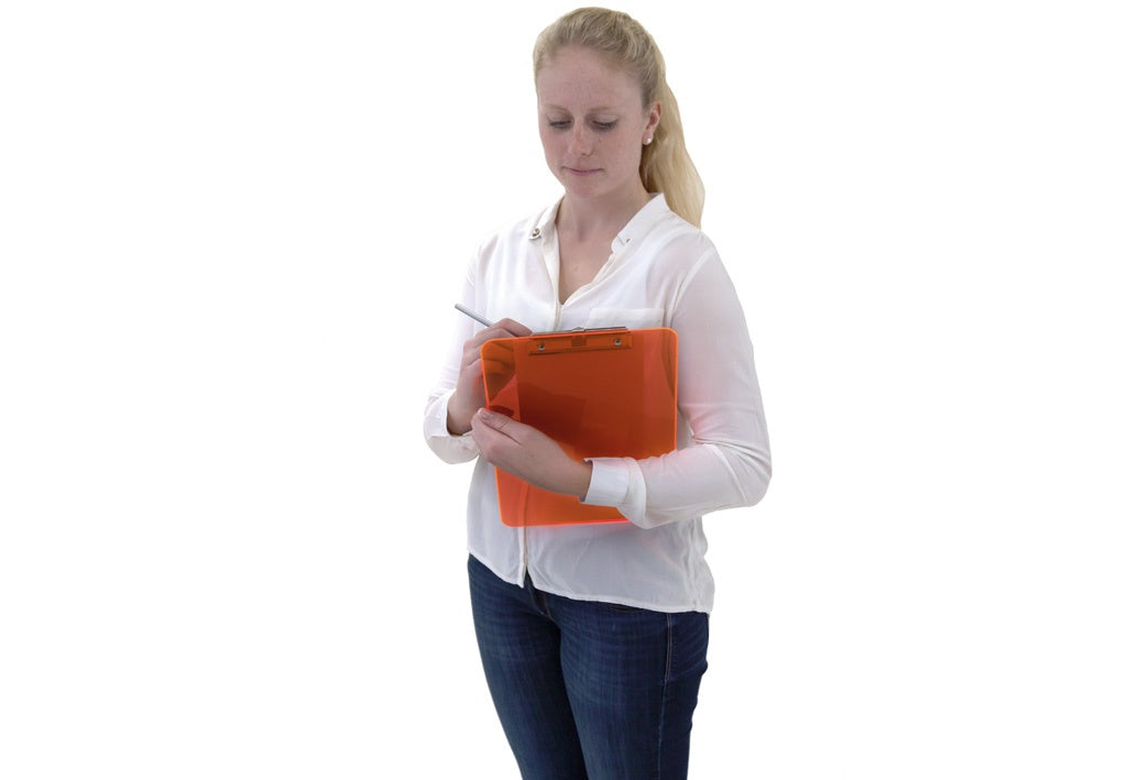 MAUL Klemmbrett A4 – Kunststoff, Aufhängevorrichtung, Orange Transparent