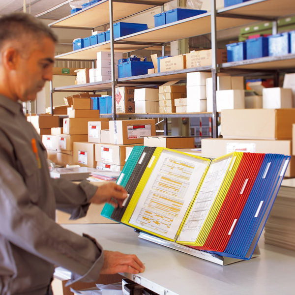 Tarifold Stehsammler – für Format A4, Metall, mehrfarbig, mit 20 Display-Panels