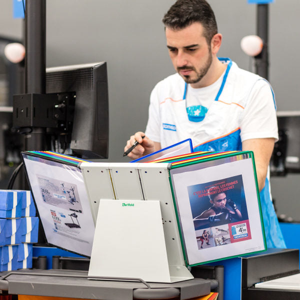 Tarifold Stehsammler – für Format A4, Metall, mehrfarbig, mit 20 Display-Panels