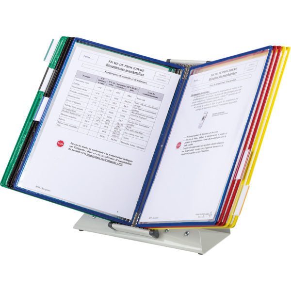 Tarifold Stehsammler – für Format A4, Metall, mehrfarbig, mit 20 Display-Panels