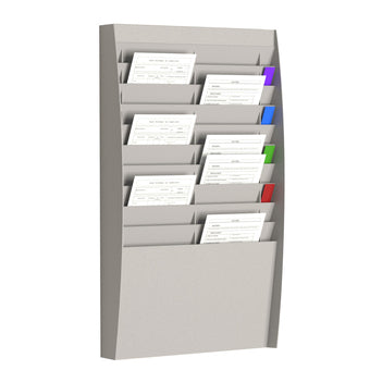 Paperflow Wand-Sortiertafel – für A4 hoch, 20 Fächer, grau, Polystyrol, 544×106×865 mm