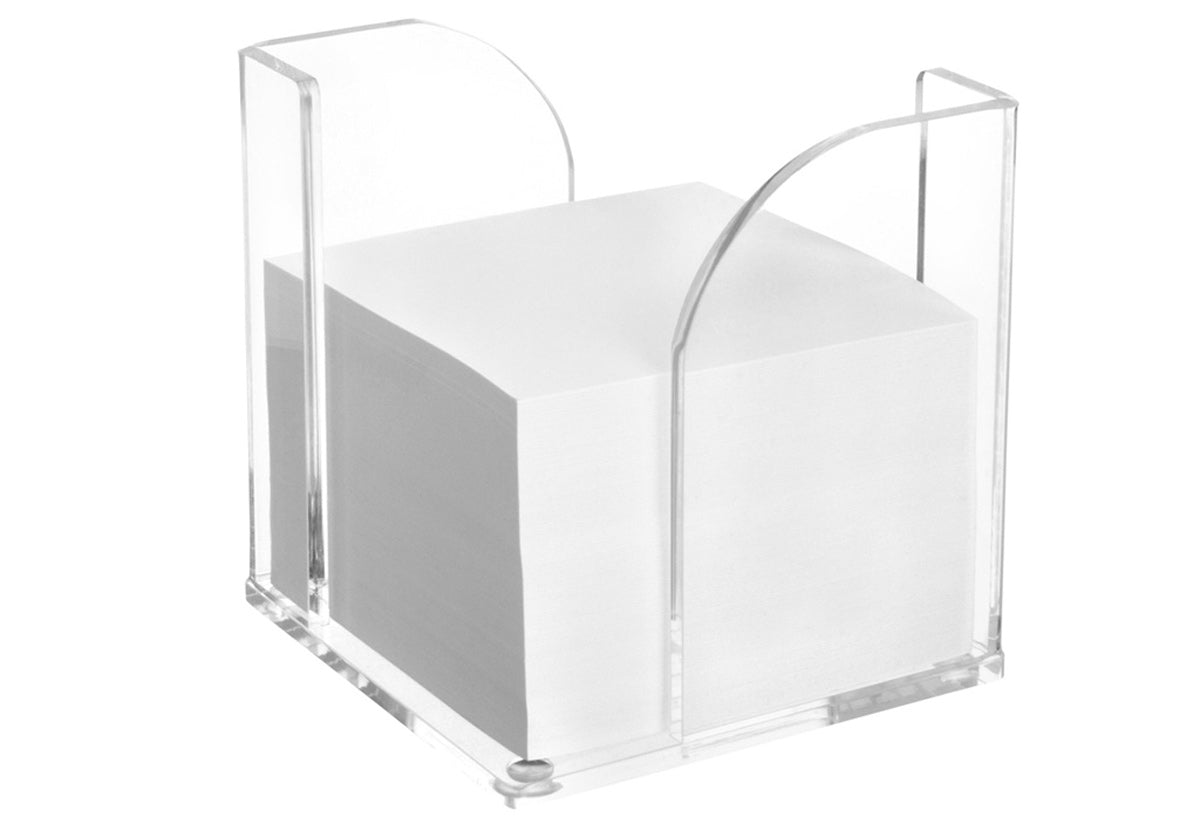 MAUL Zettelbox – Acryl, transparent, 109 × 102 × 102 mm